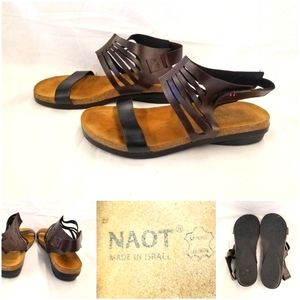 NAOT Gladiator Brown Leather Strap Sandals Size: US 9, EUR 40